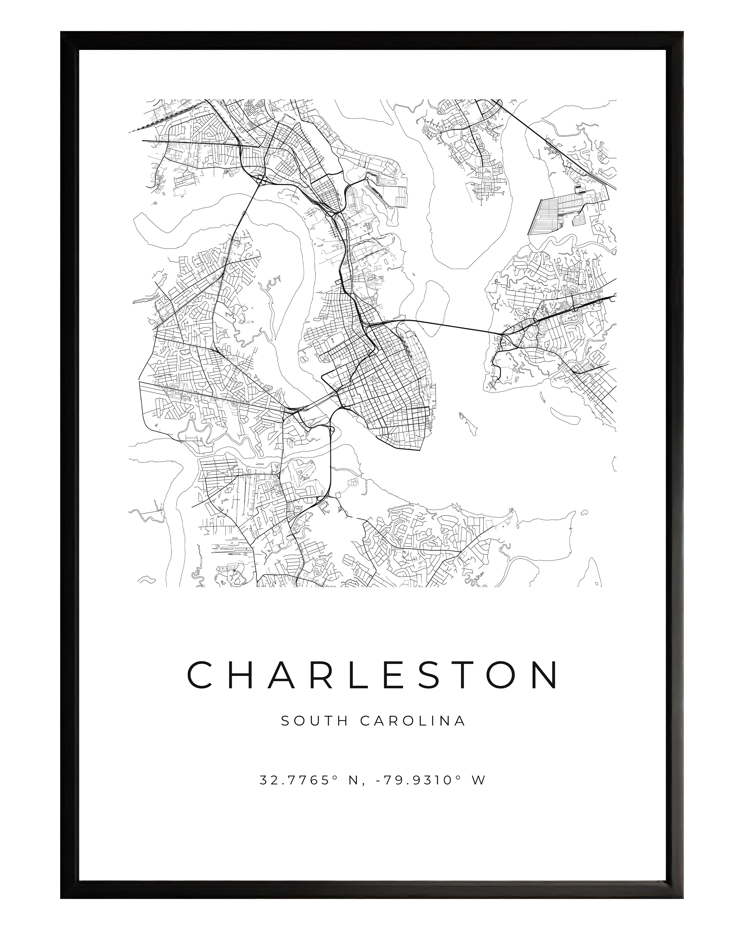 Charleston Minimalist City Map
