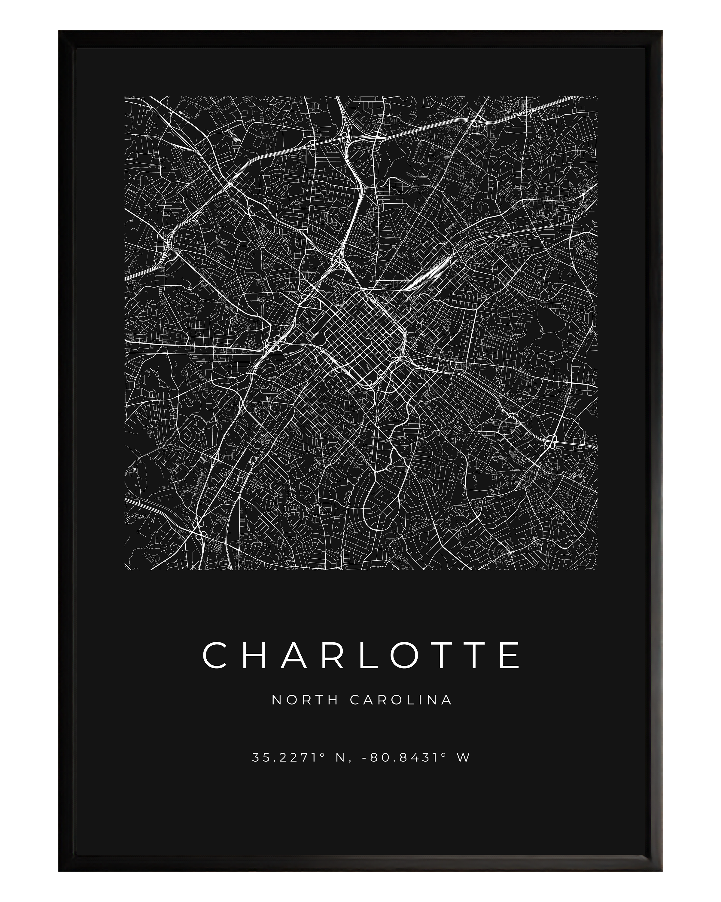 Charlotte Minimalist City Map