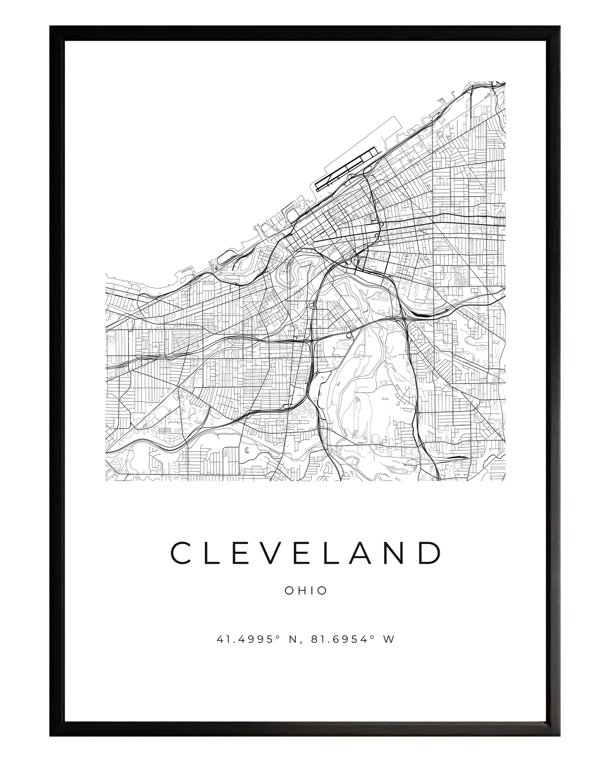 Cleveland Minimalist City Map