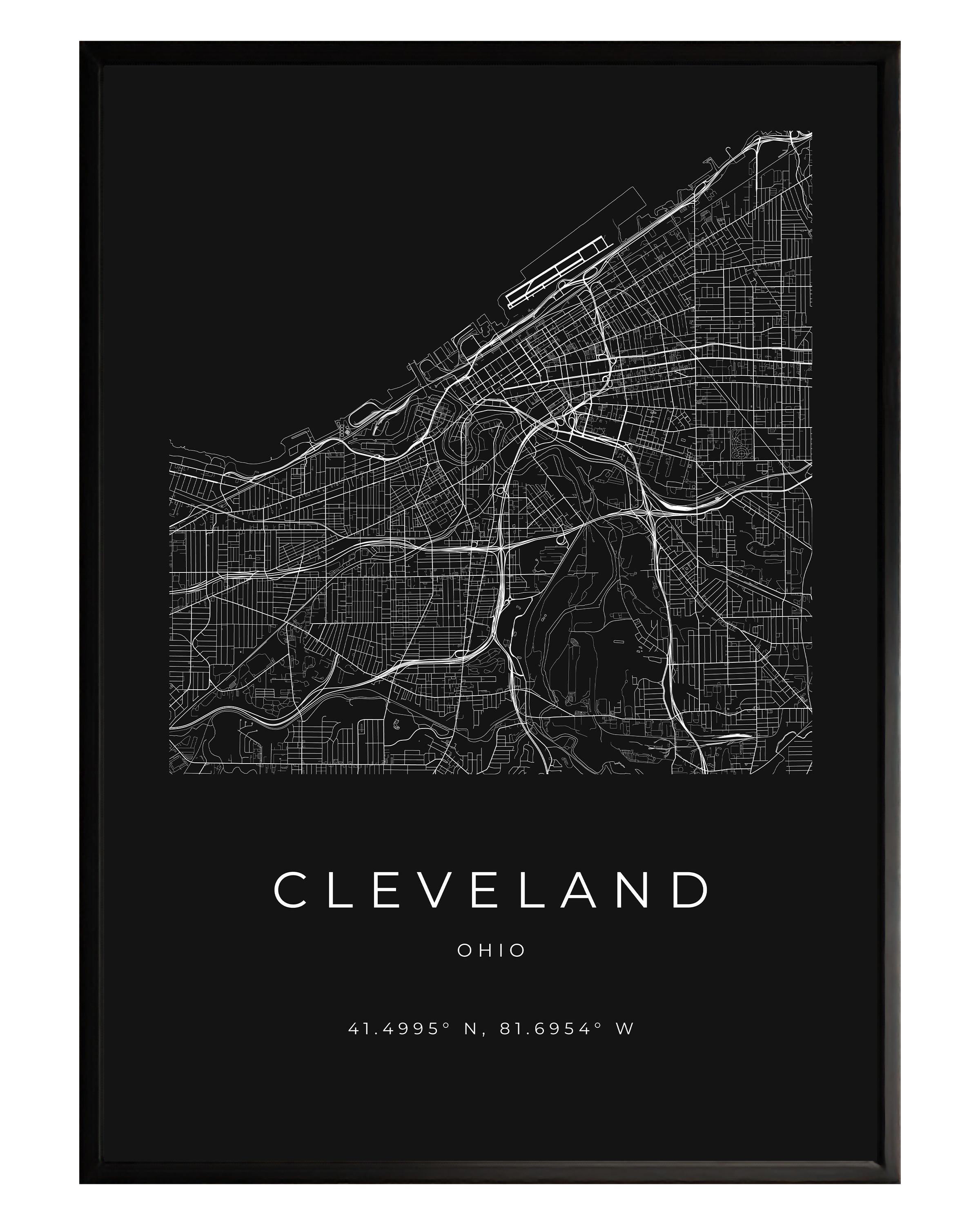 Cleveland Minimalist City Map