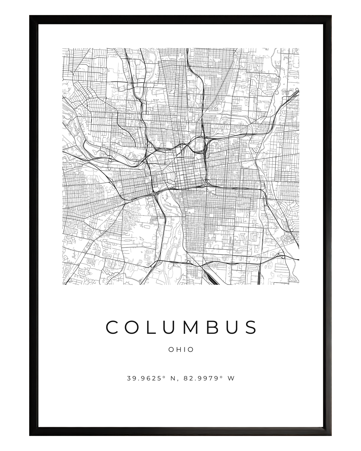 Columbus Minimalist City Map