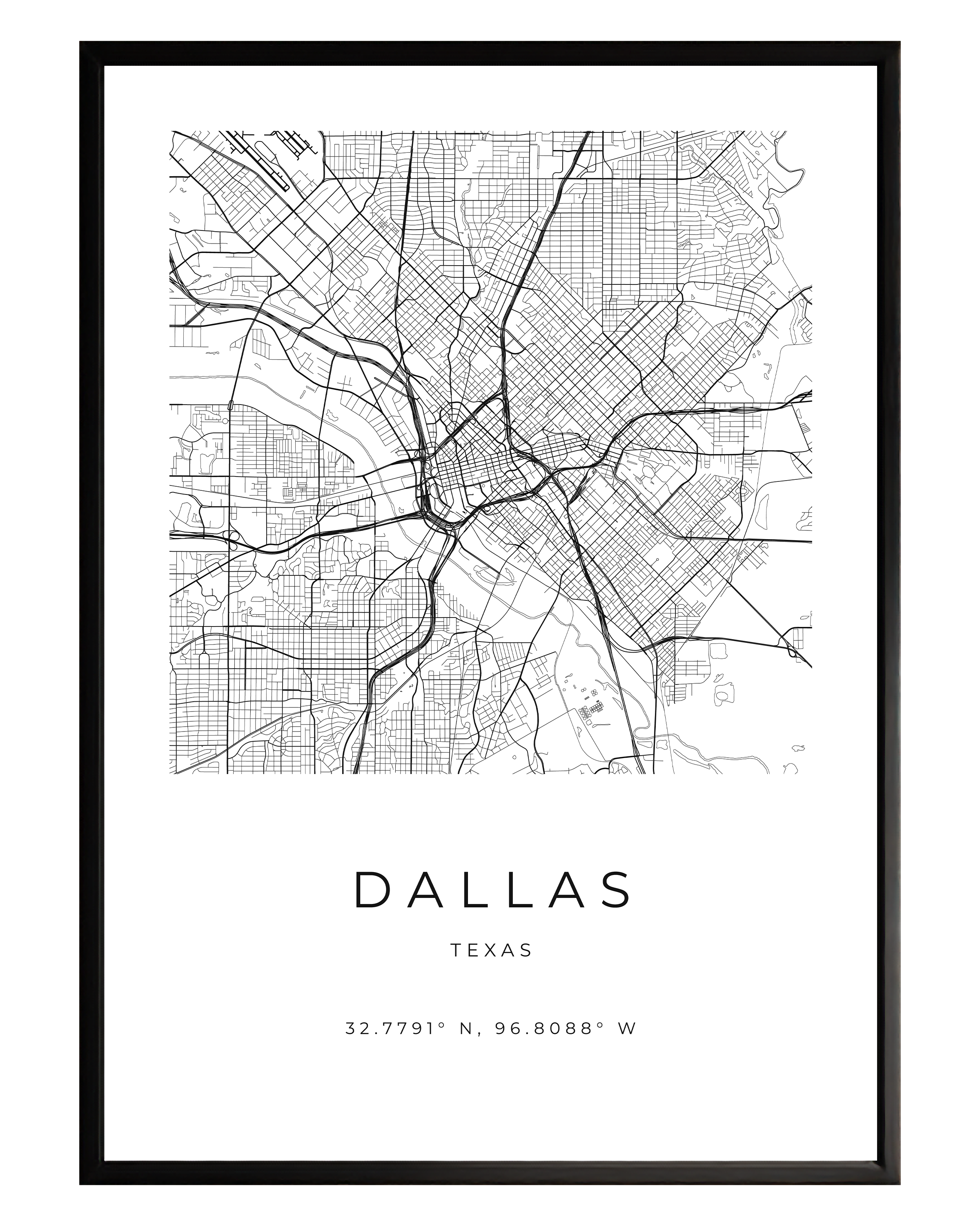 Dallas Minimalist City Map