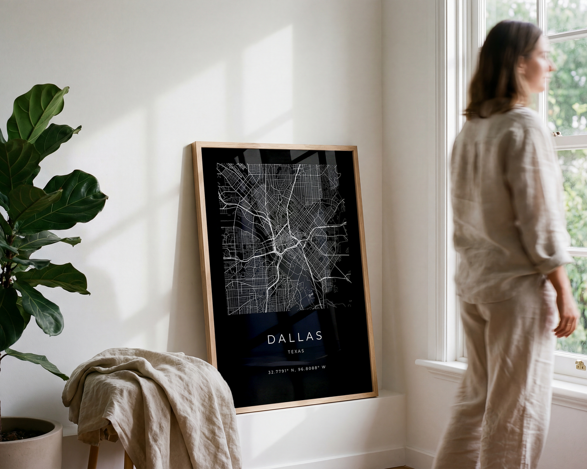 Dallas Minimalist City Map