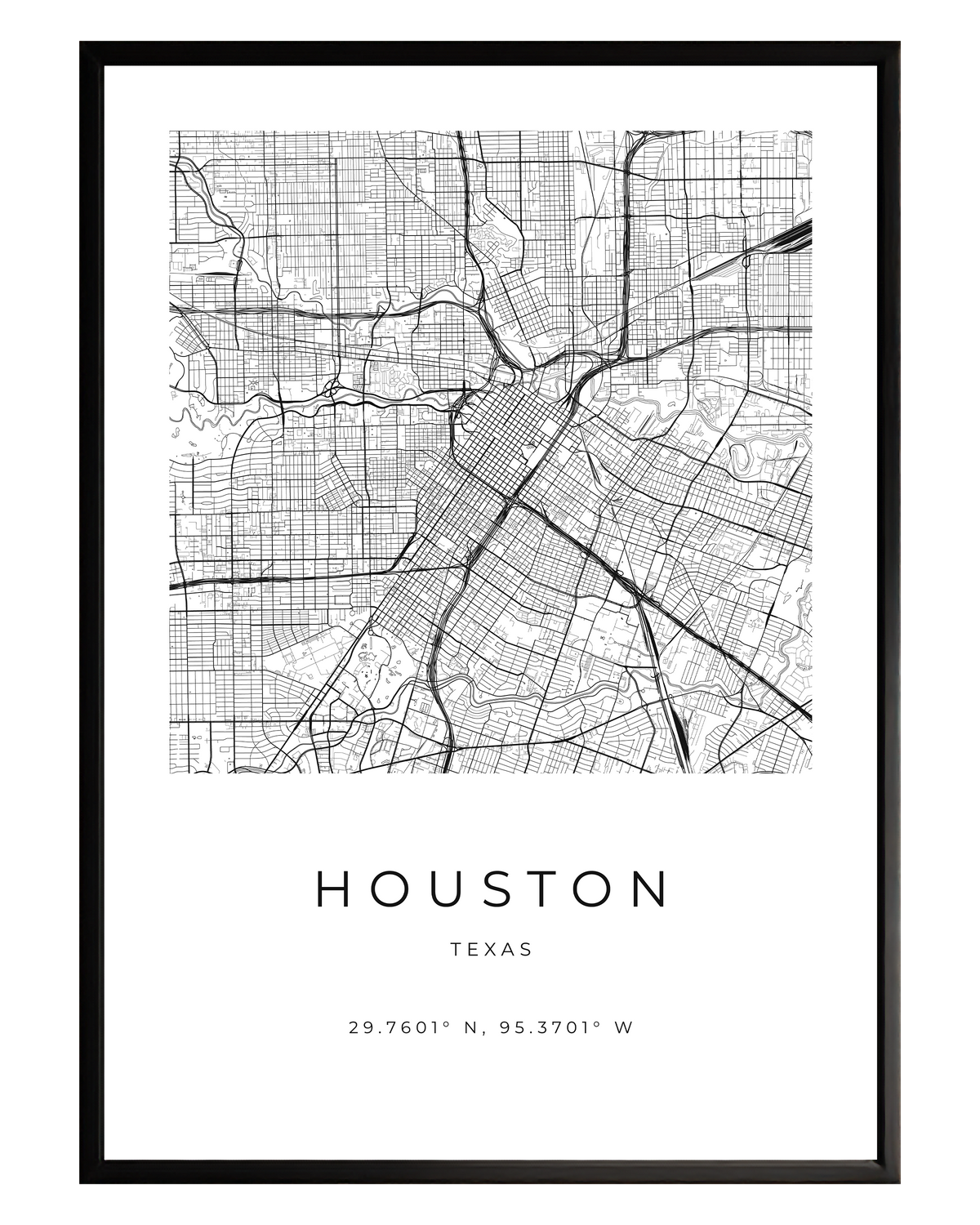 Houston Minimalist City Map