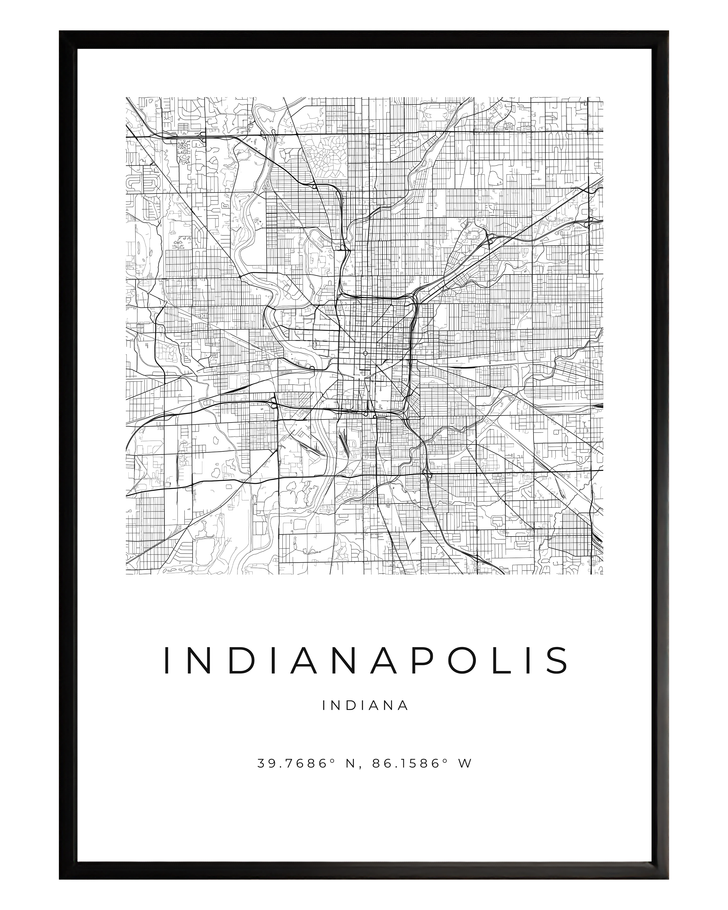 Indianapolis Minimalist City Map