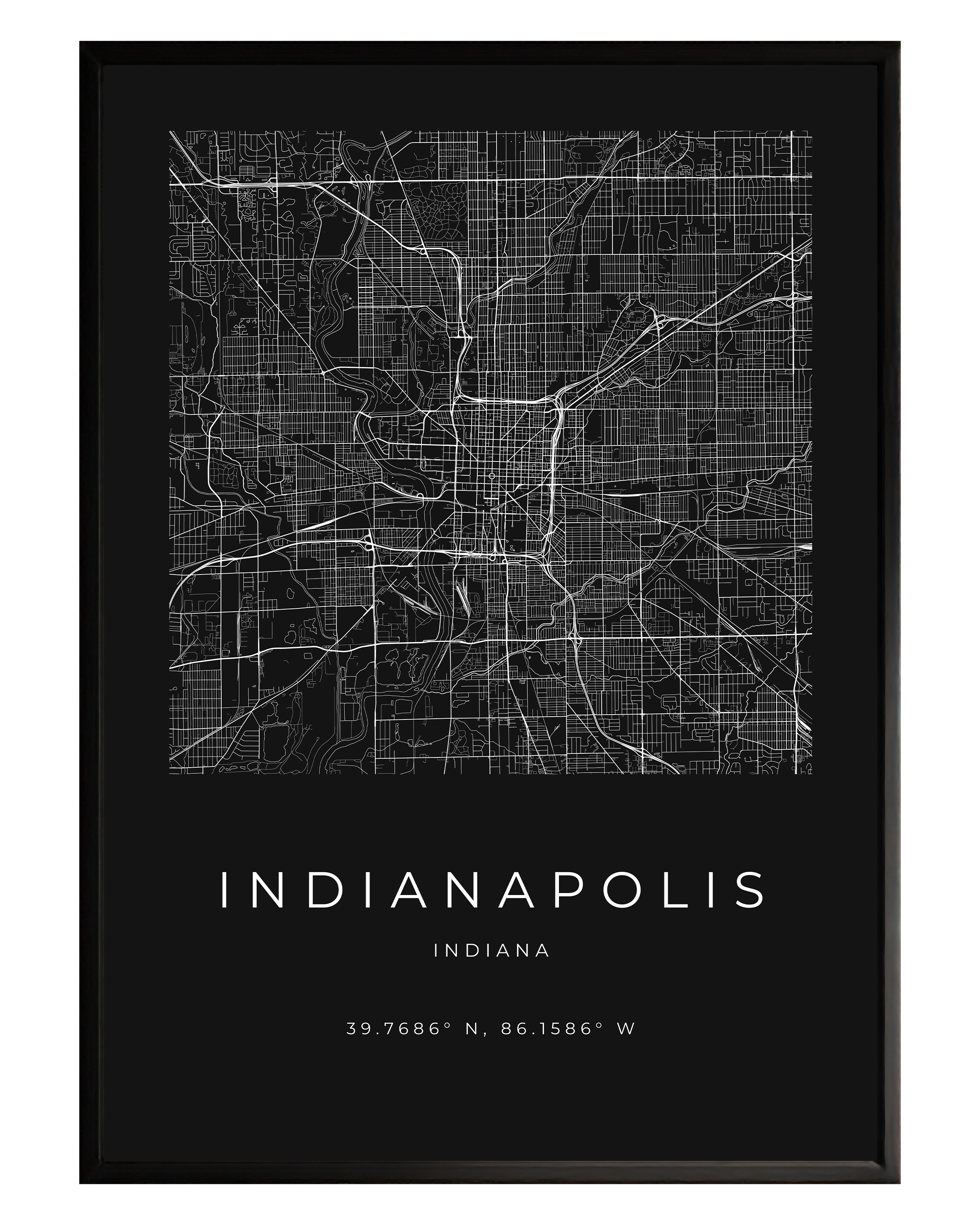 Indianapolis Minimalist City Map