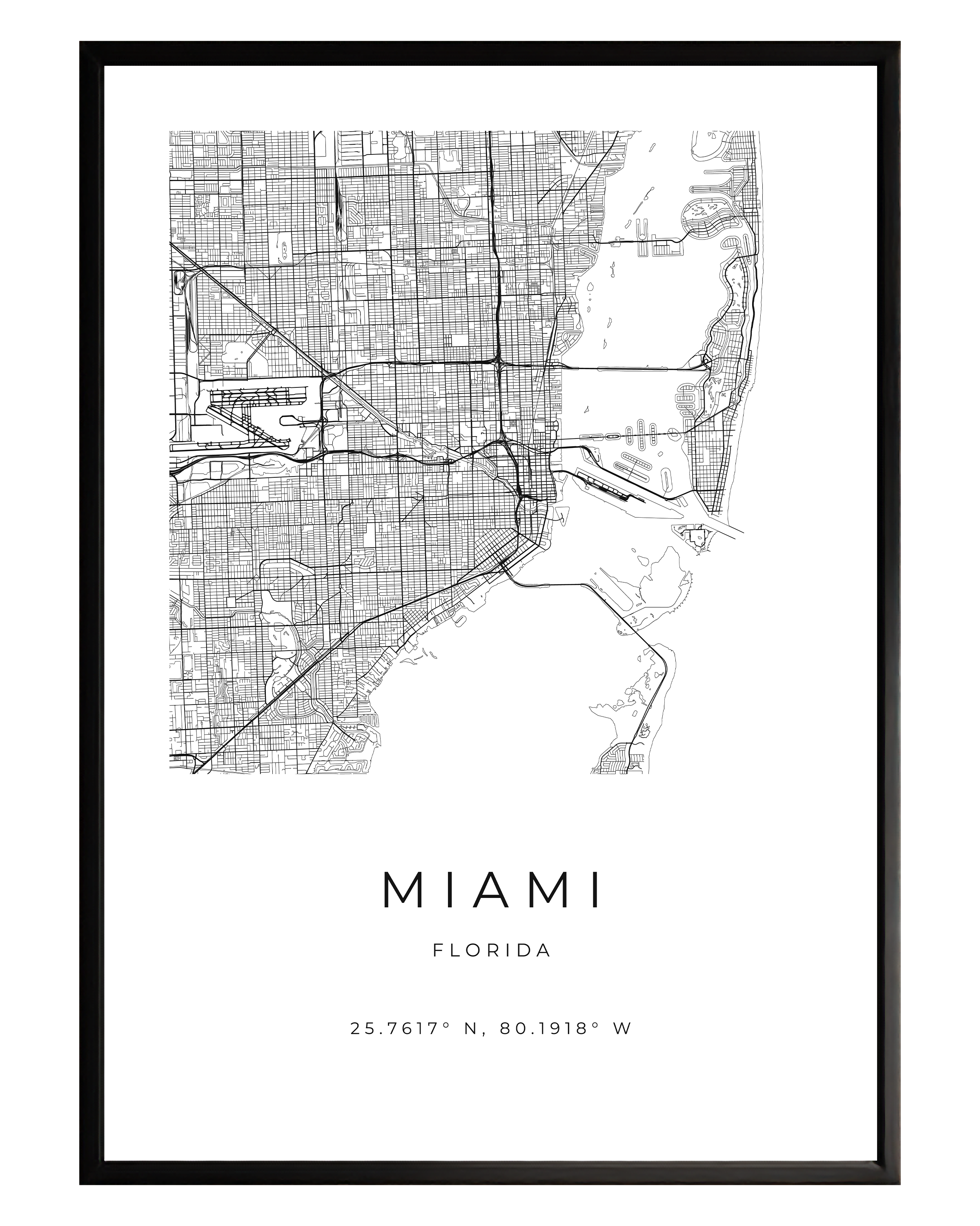 Miami Minimalist City Map
