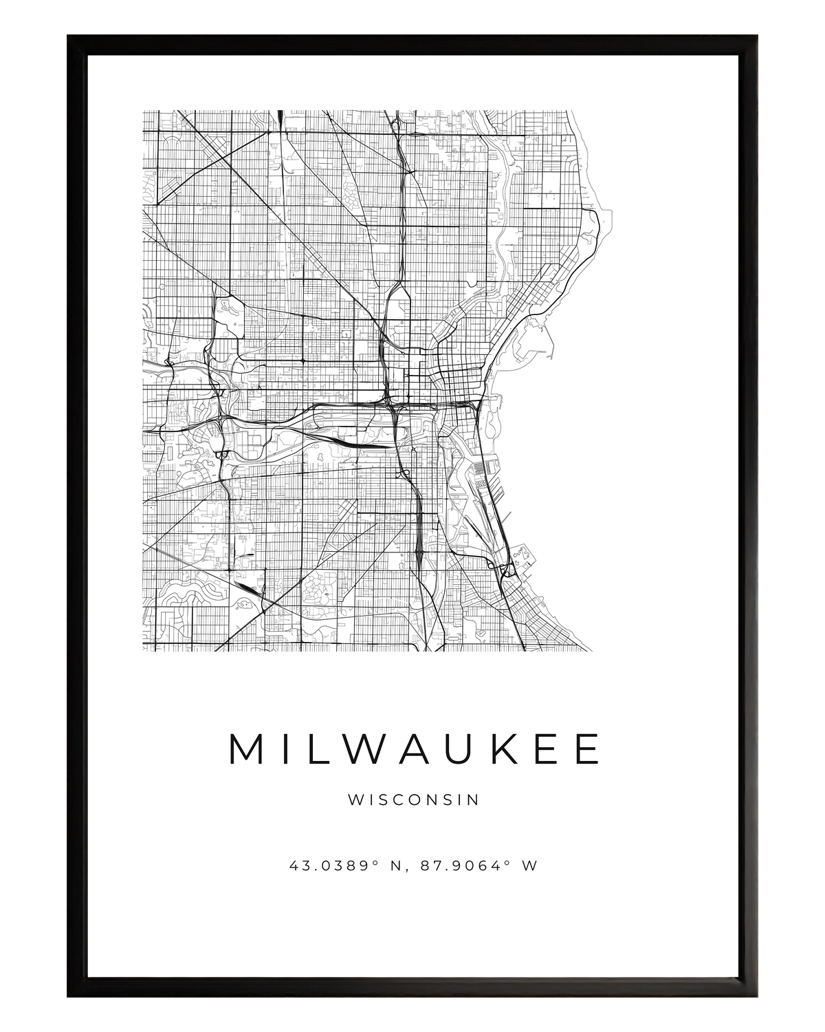 Milwaukee Minimalist City Map