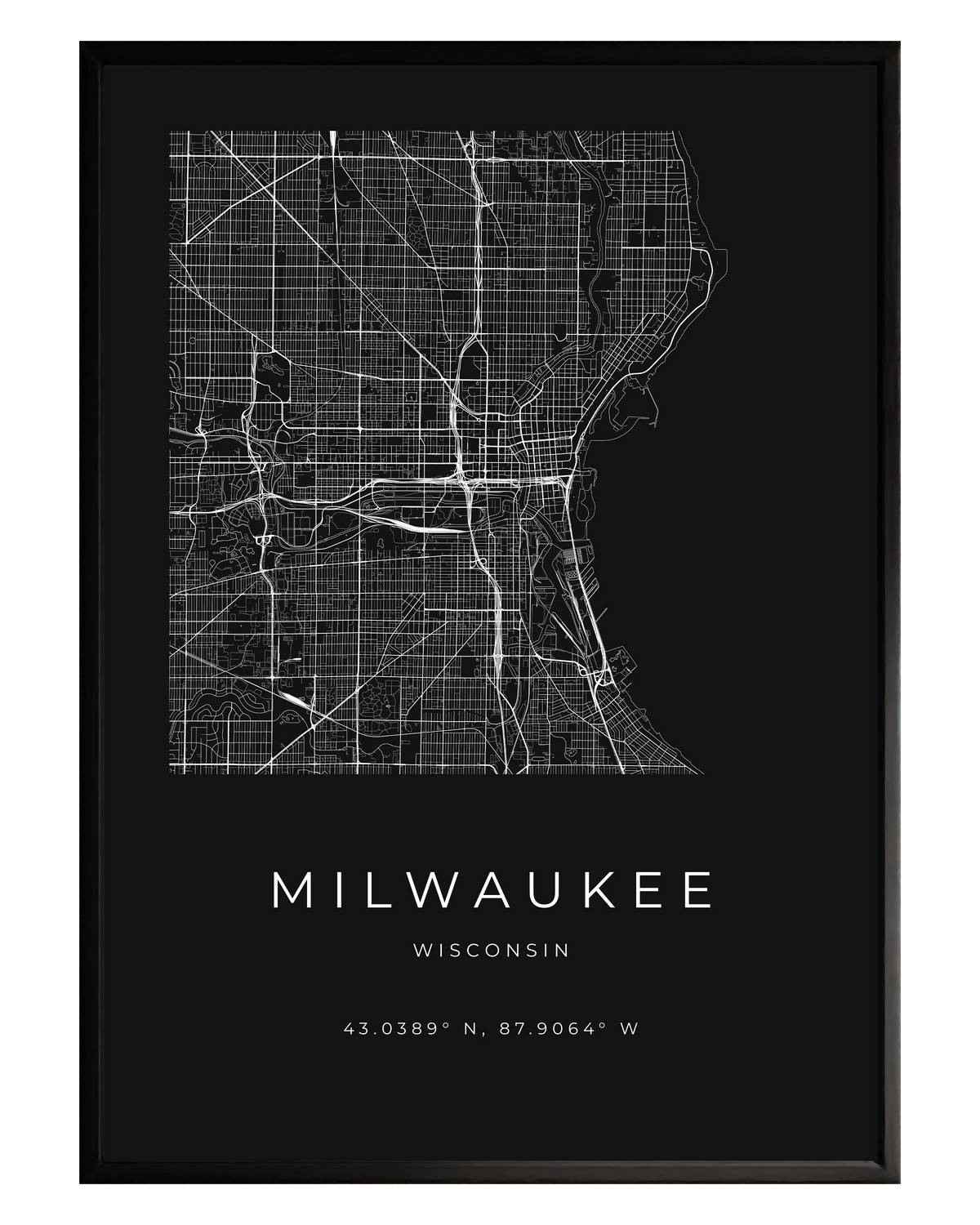 Milwaukee Minimalist City Map