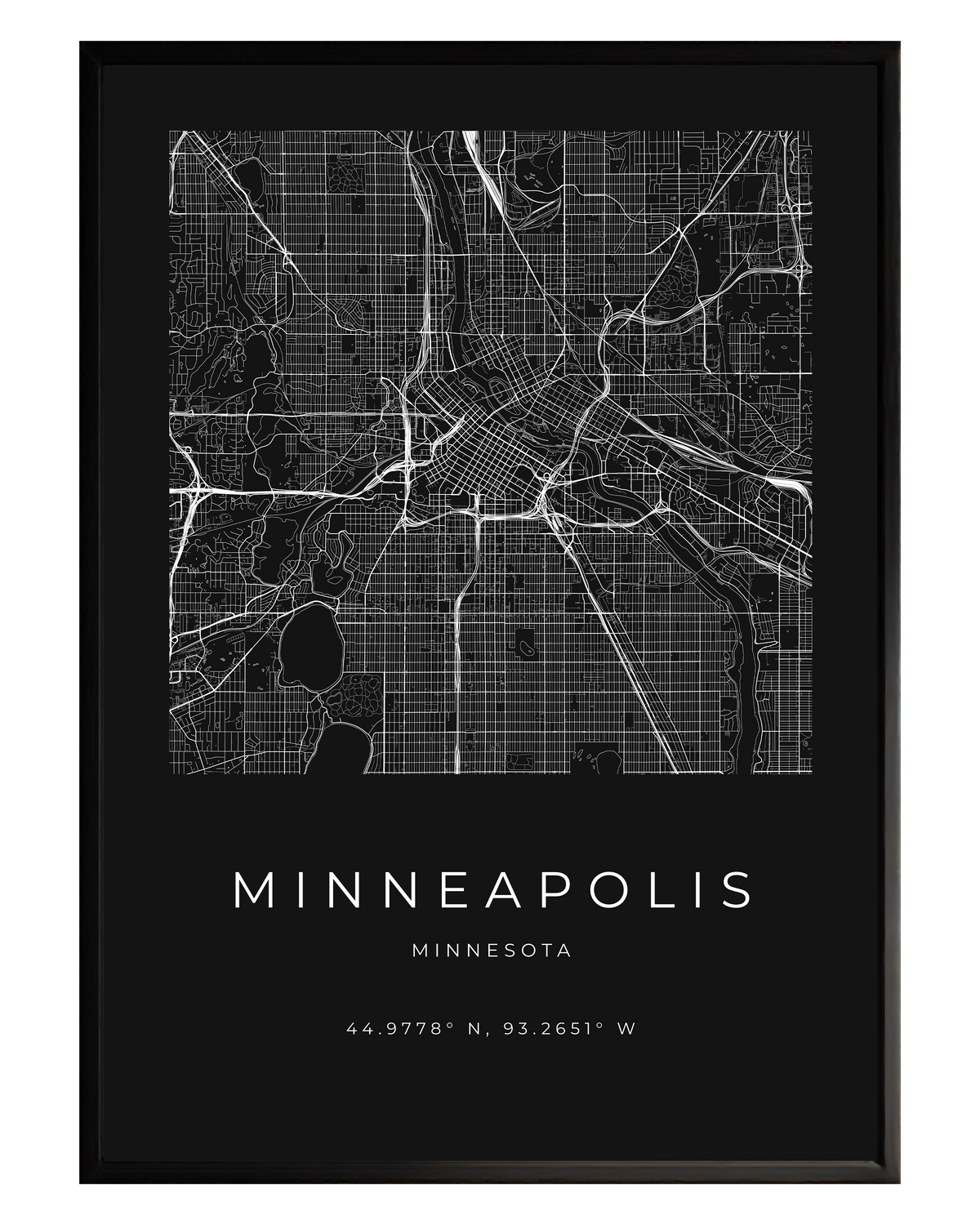 Minneapolis Minimalist City Map