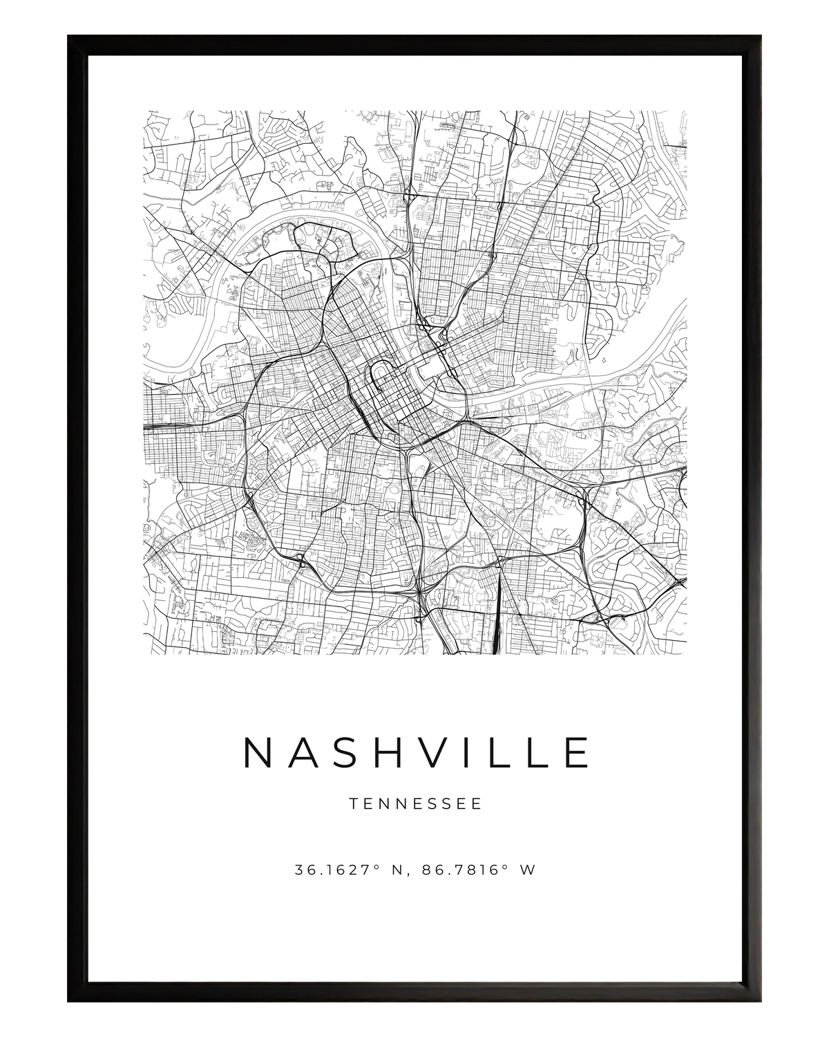 Nashville Minimalist City Map