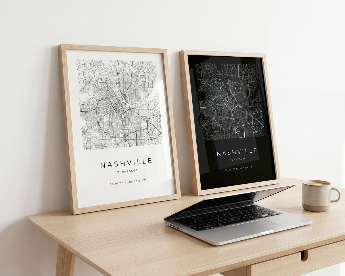 Nashville Minimalist City Map