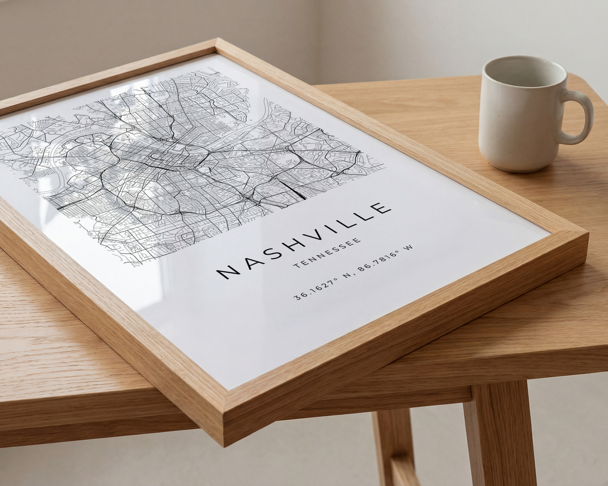Nashville Minimalist City Map