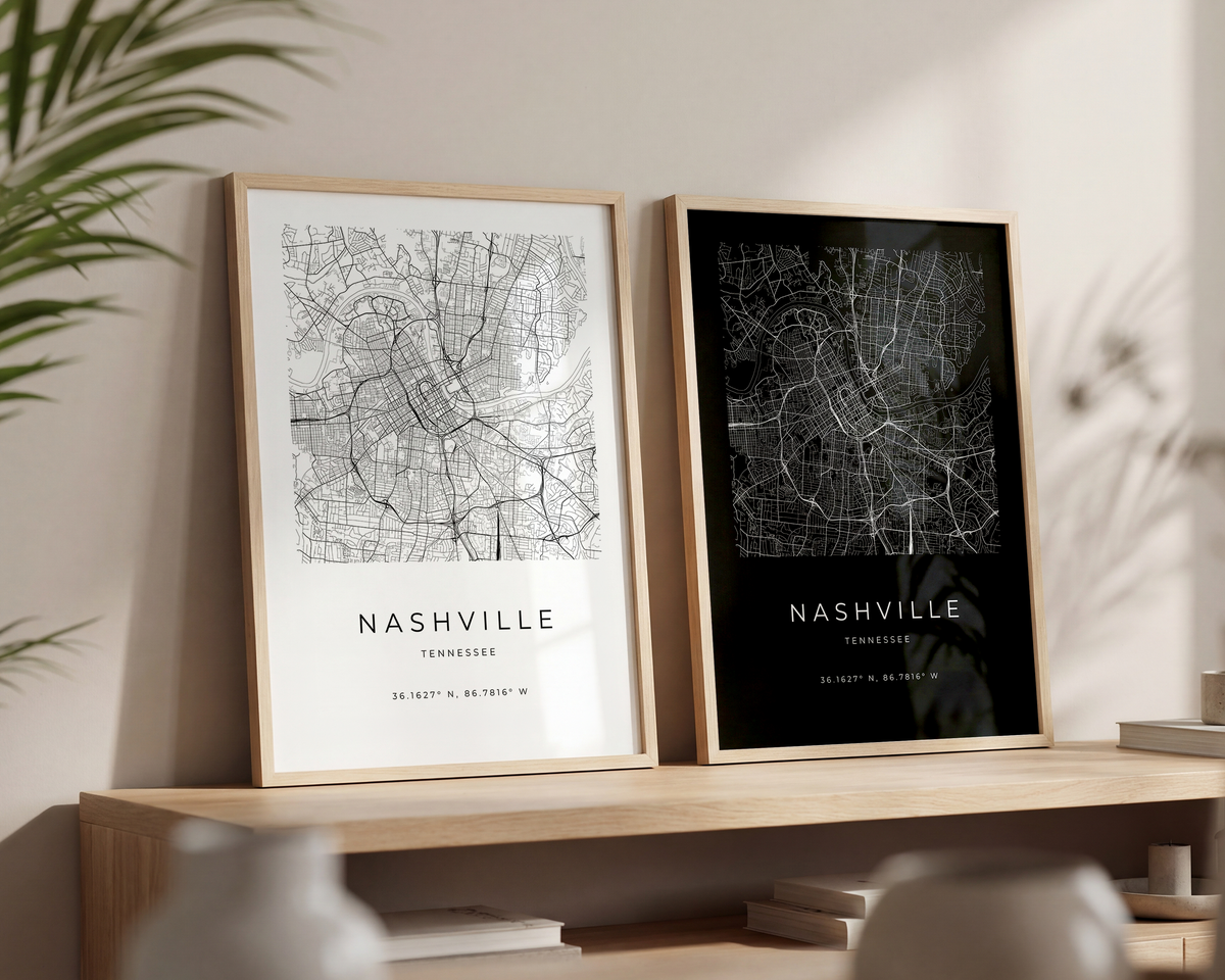 Nashville Minimalist City Map