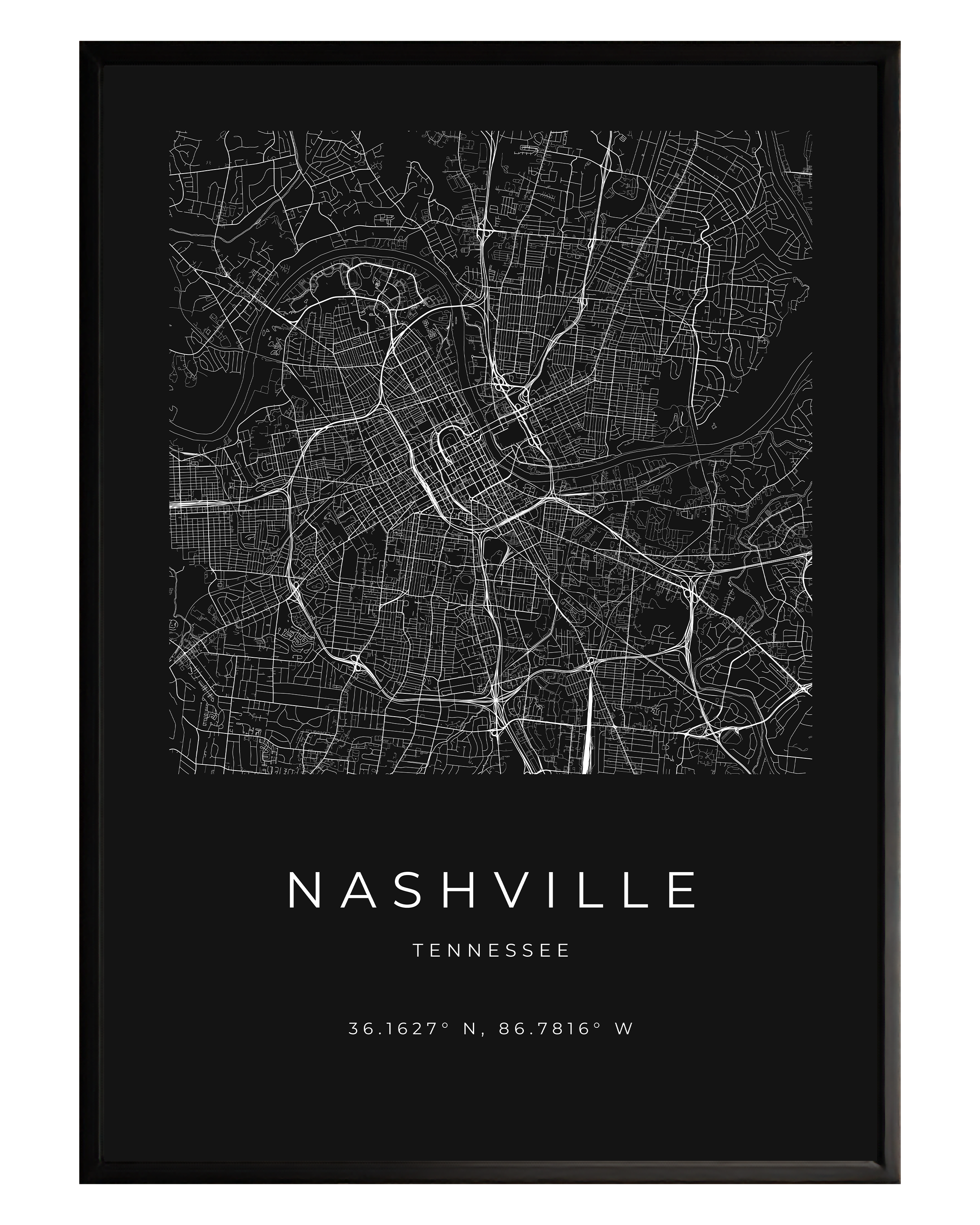 Nashville Minimalist City Map