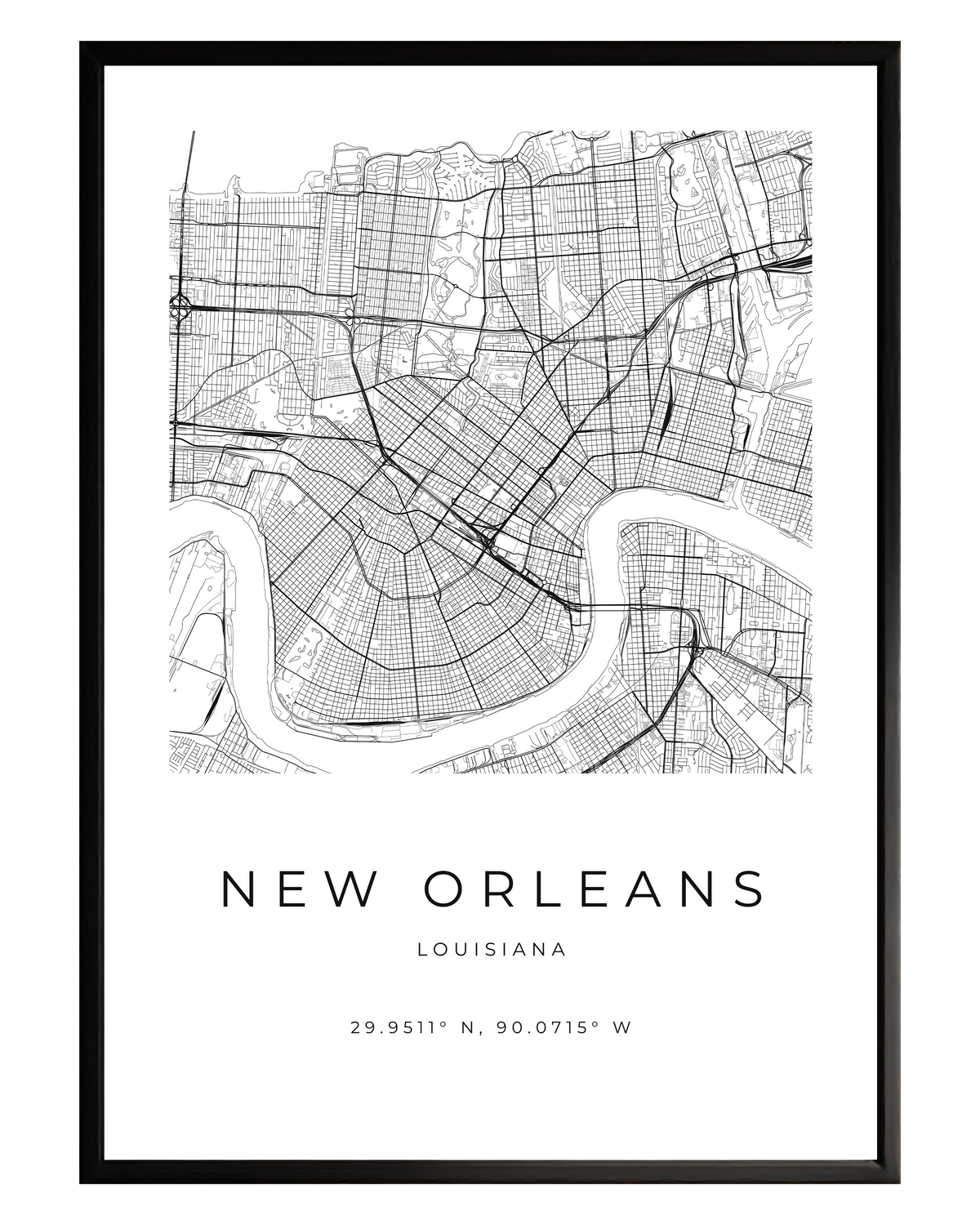 New Orleans Minimalist City Map