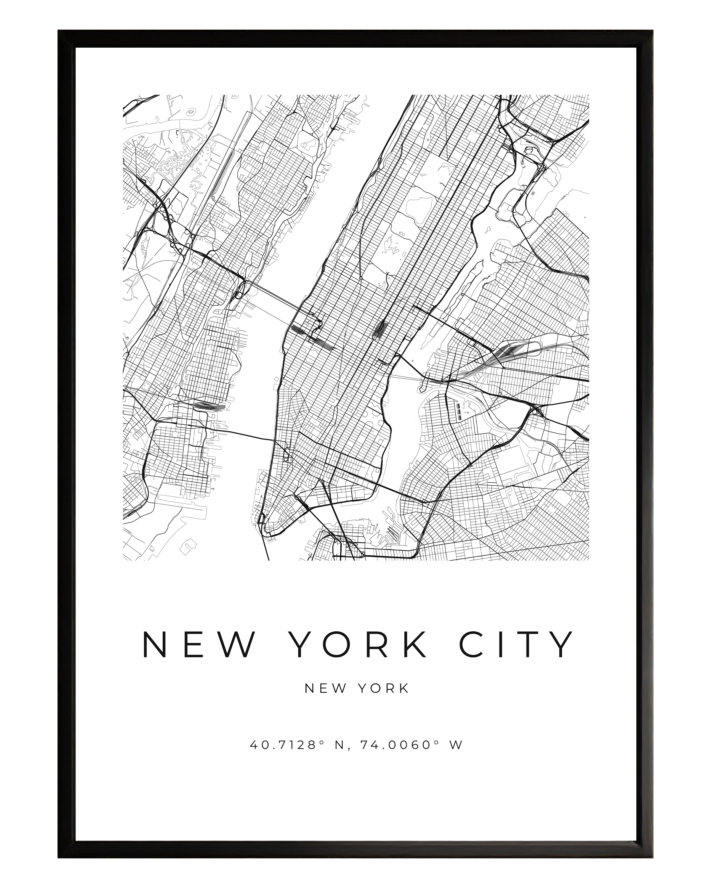 New York Minimalist City Map