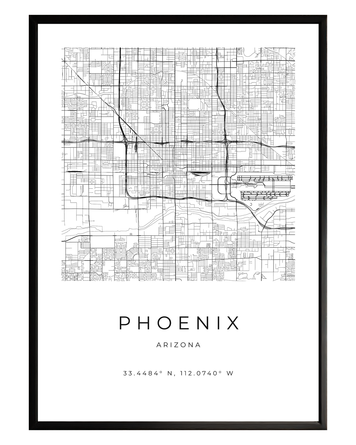 Phoenix Minimalist City Map