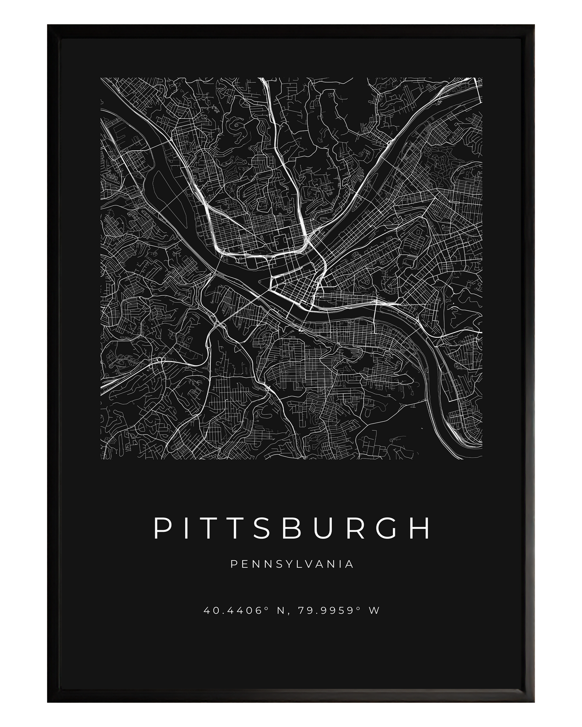 Pittsburgh Minimalist City Map