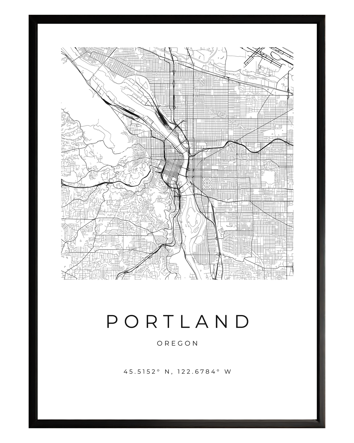Portland Minimalist City Map