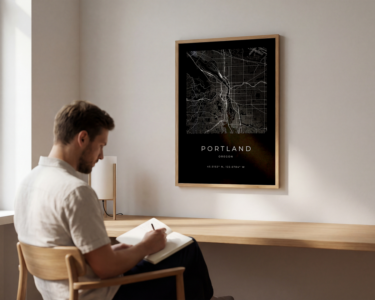 Portland Minimalist City Map