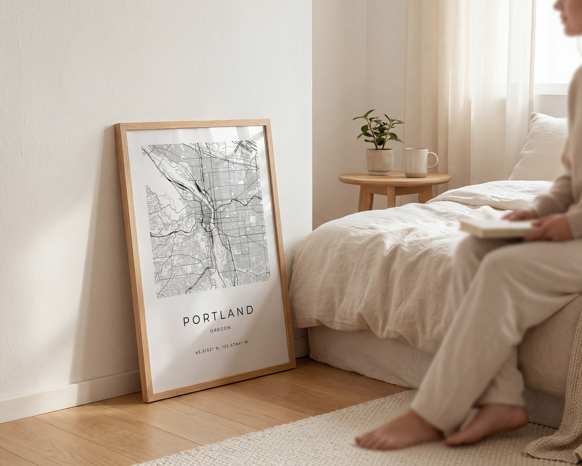 Portland Minimalist City Map