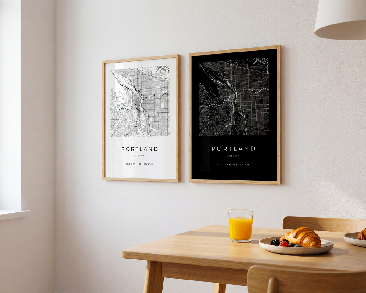 Portland Minimalist City Map