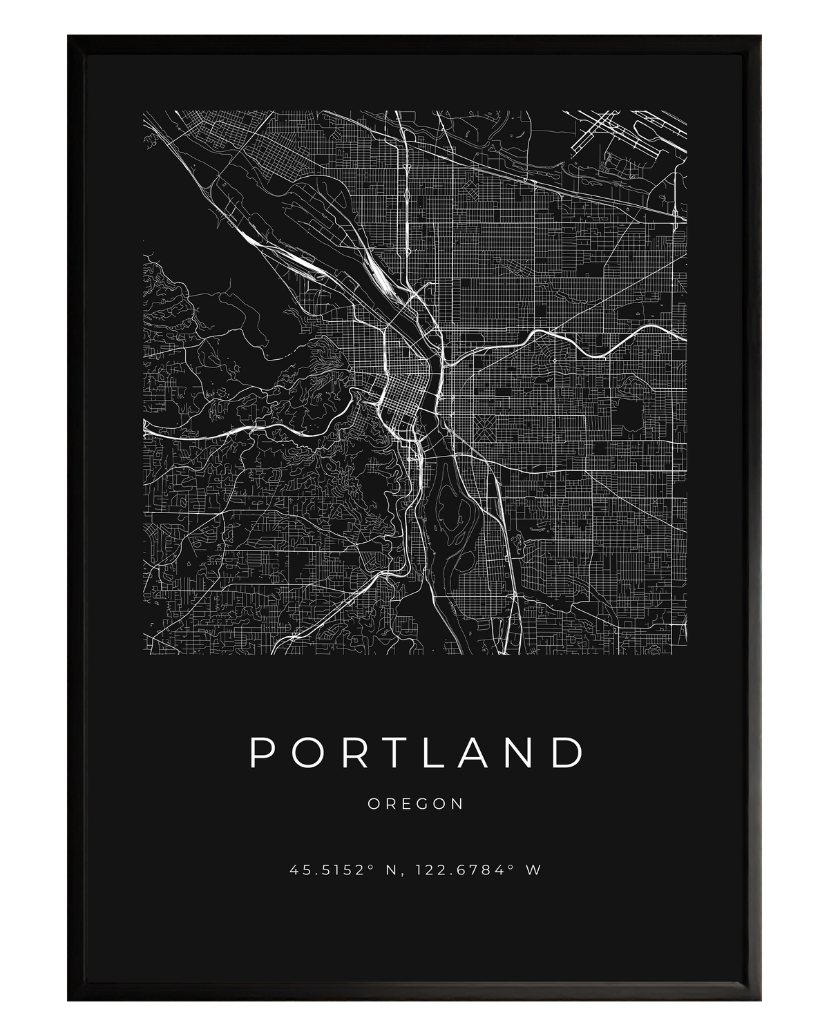 Portland Minimalist City Map