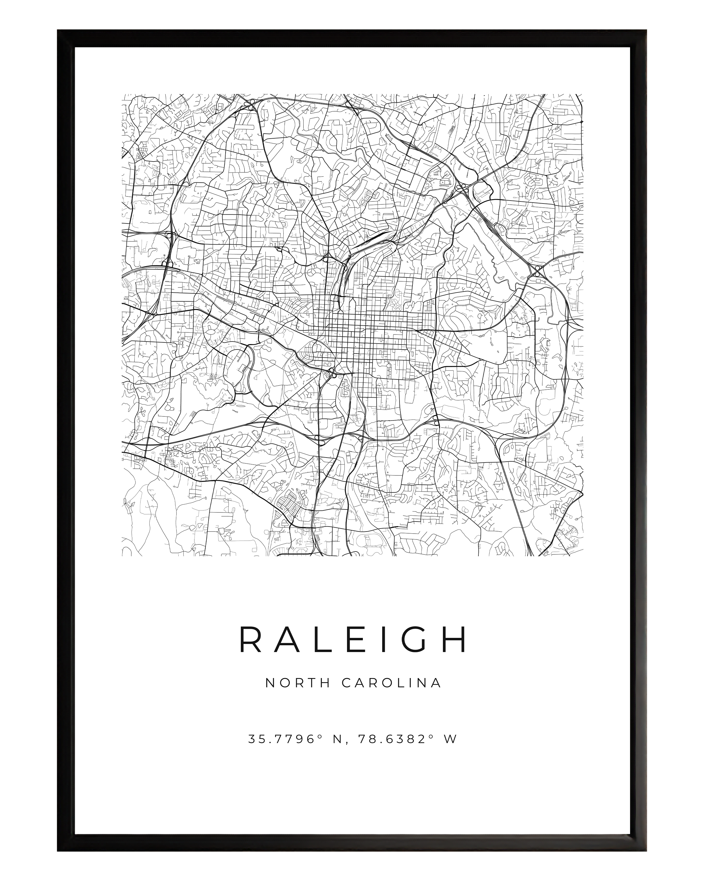 Raleigh Minimalist City Map