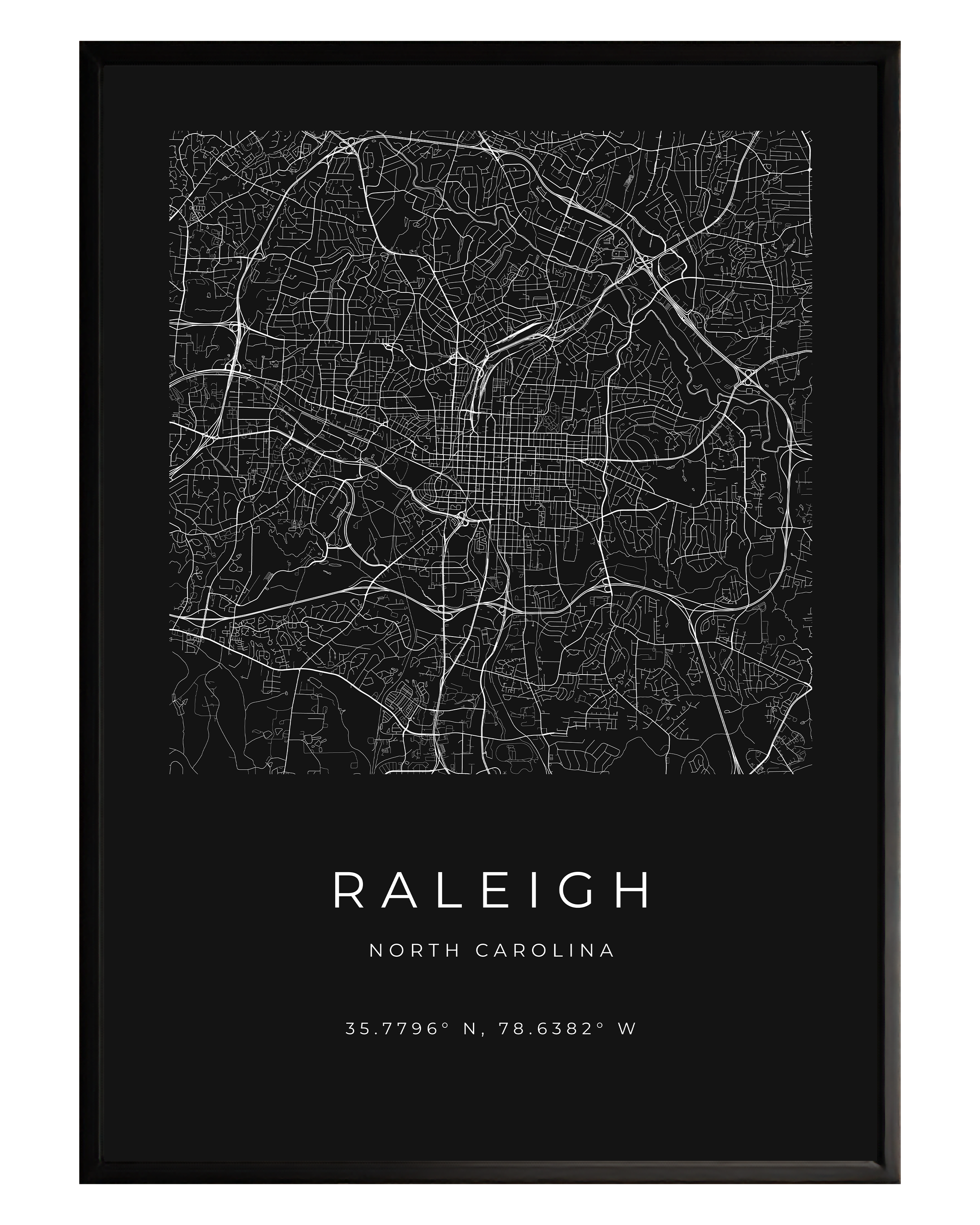 Raleigh Minimalist City Map