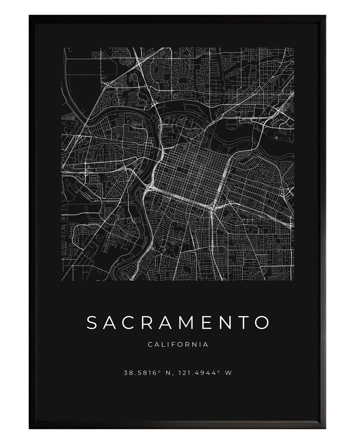 Sacramento Minimalist City Map
