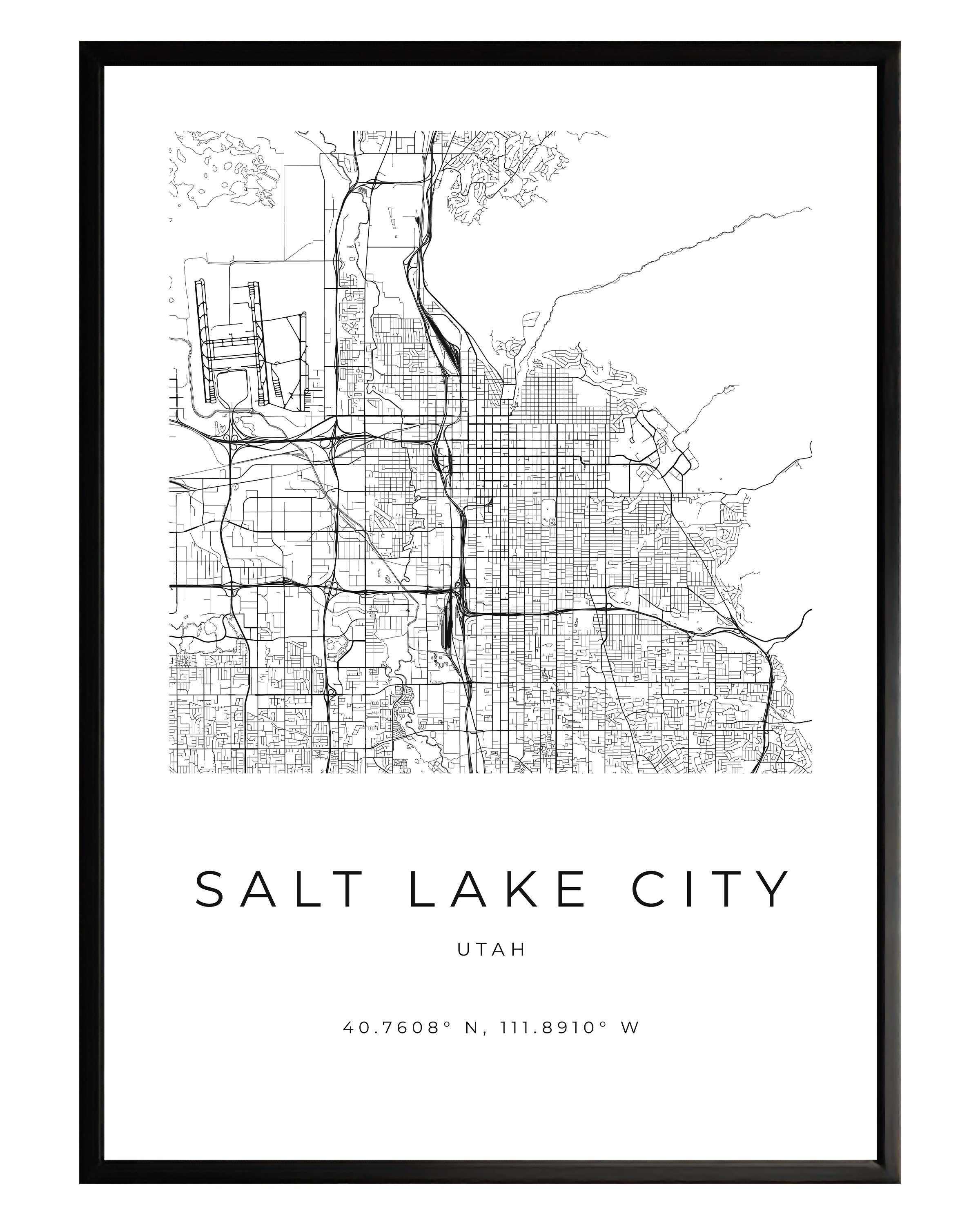 Salt Lake City Minimalist City Map