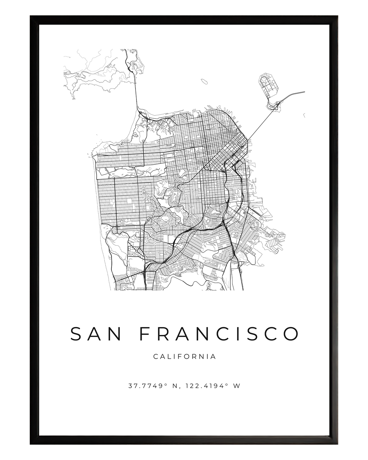 San Francisco Minimalist City Map