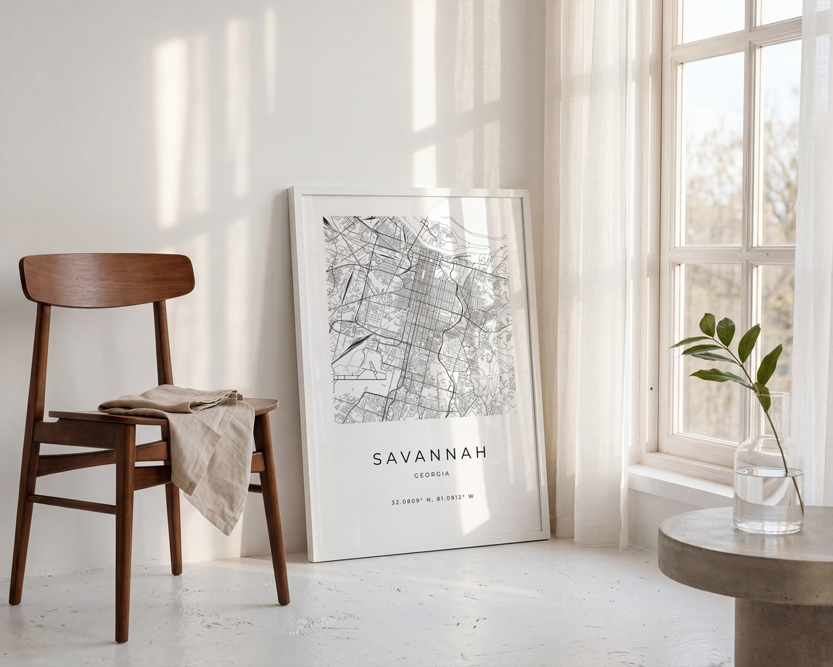 Savannah Minimalist City Map