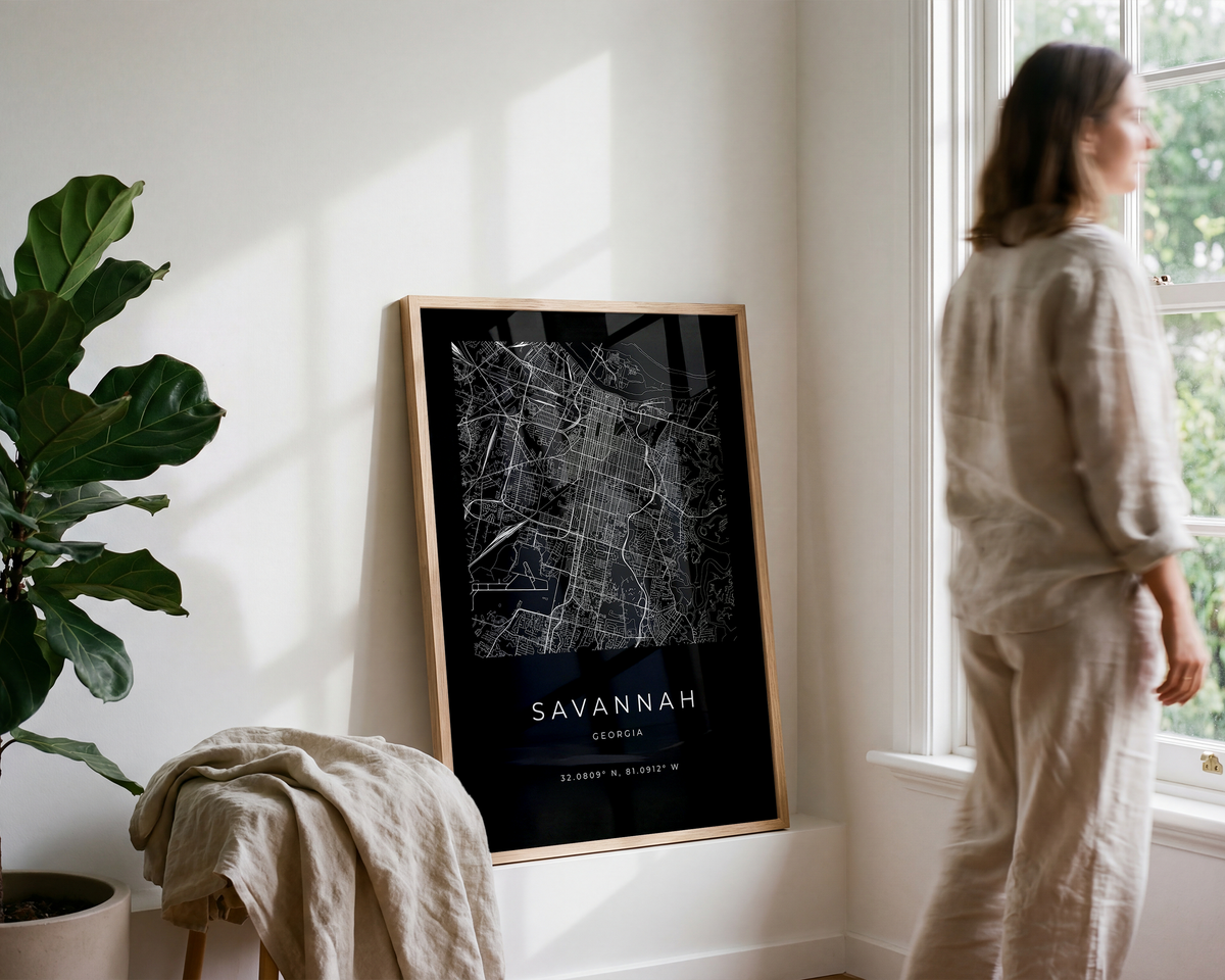 Savannah Minimalist City Map