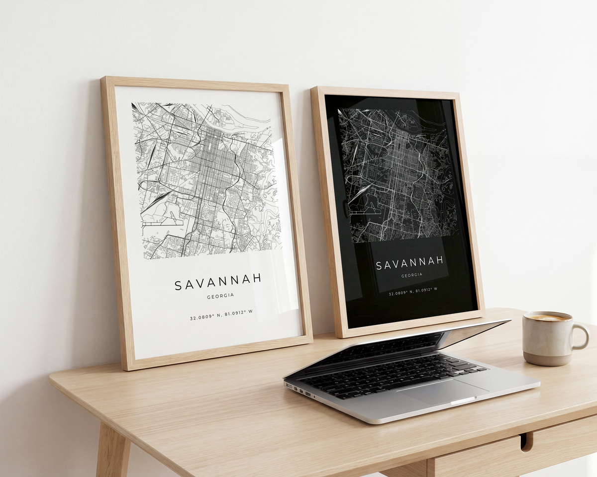 Savannah Minimalist City Map