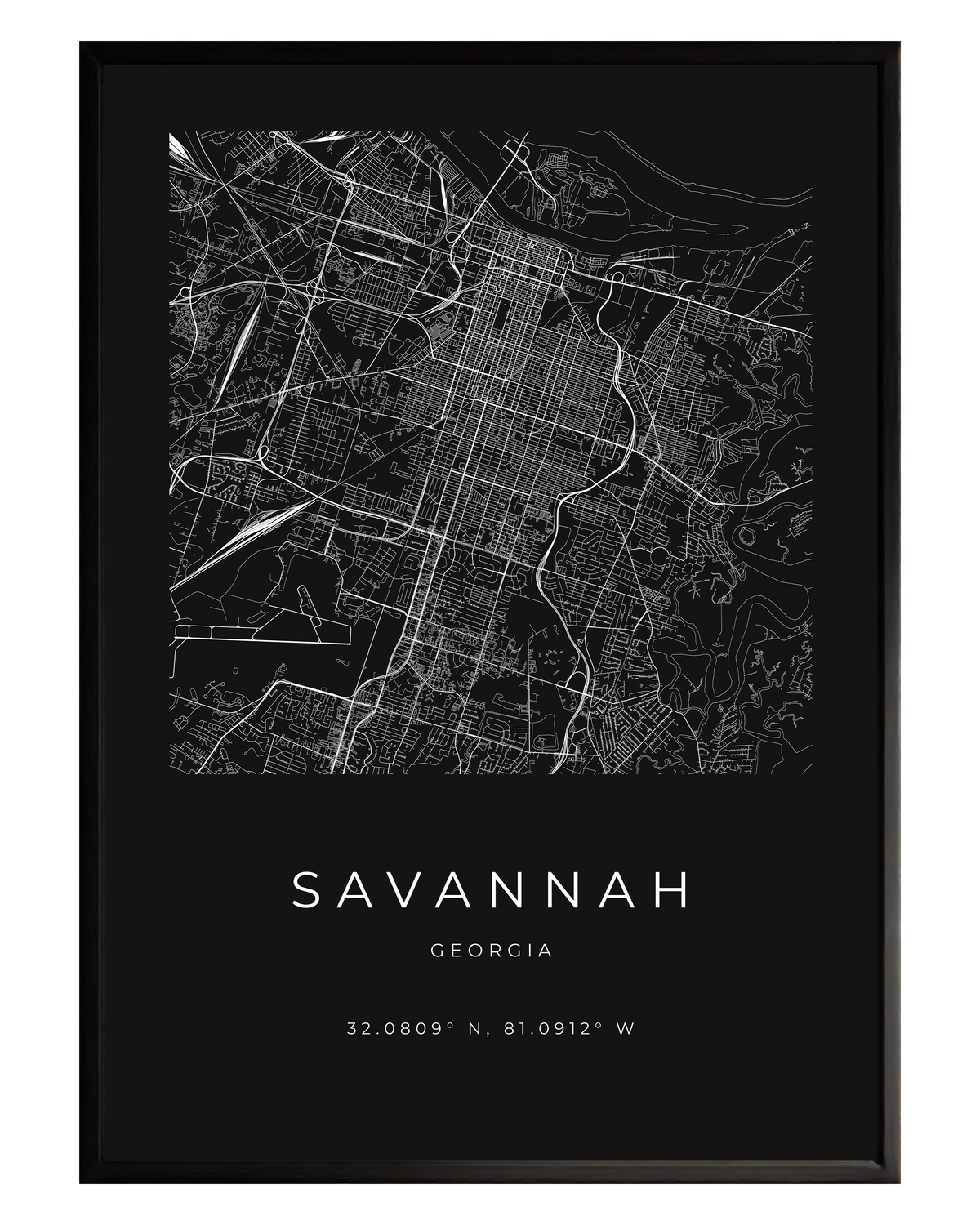 Savannah Minimalist City Map