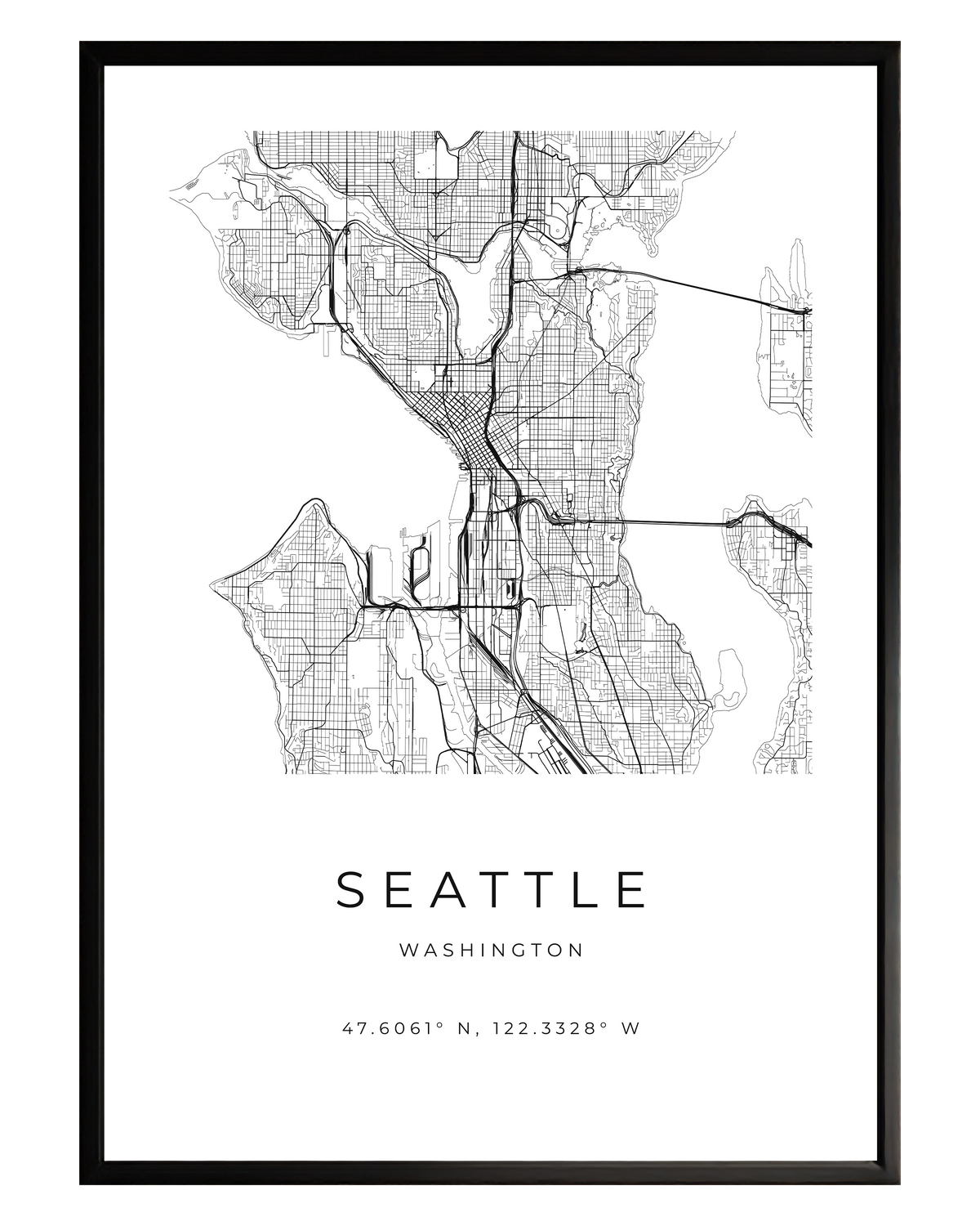 Seattle Minimalist City Map