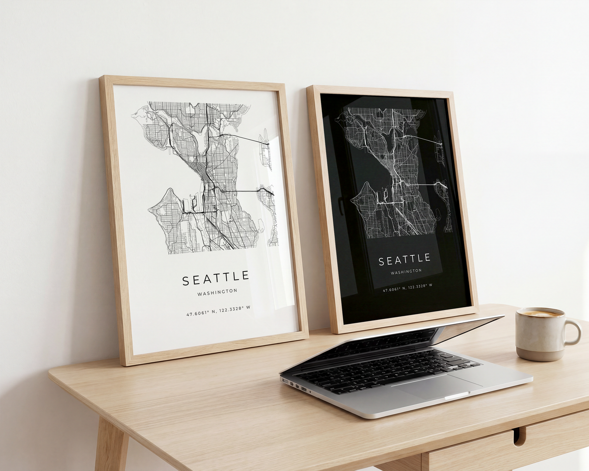 Seattle Minimalist City Map