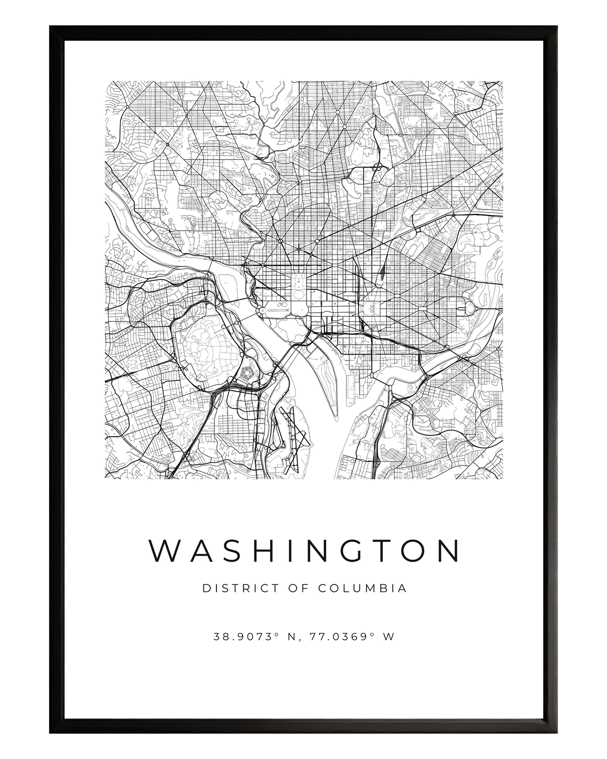 Washington D.C. Minimalist City Map